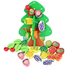 Деревянные Игрушки для маленьких детей, умная головоломка, счастливый сад, струна, фруктовое дерево, струна, подарок, детская игрушка> 3 года