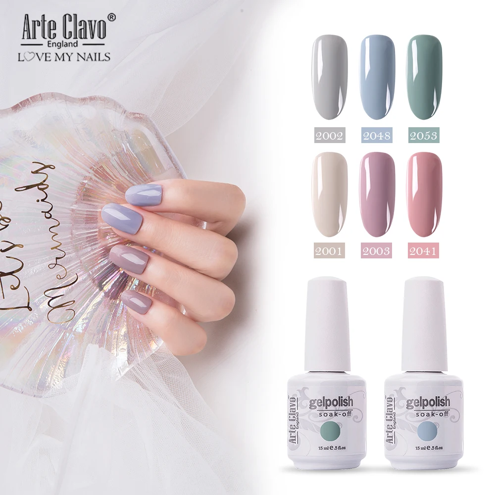 

Arte Clavo Gel Nail Polish UV Gel Varnishes 15ML Soak-Off Nails Gel Polish Set All For Manicure Base Coat Nail Art Nail Gel