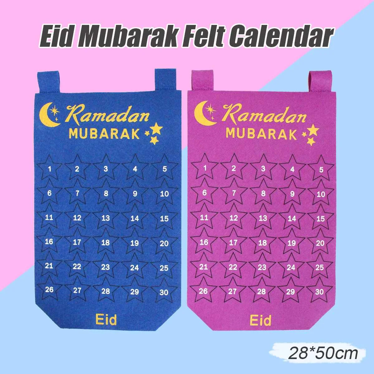 

EID Mubarak Decoration DIY Felt Calendar Gold Star Sticker Home Wall Hanging Muslim Balram Ramadan Kareem Festival Party