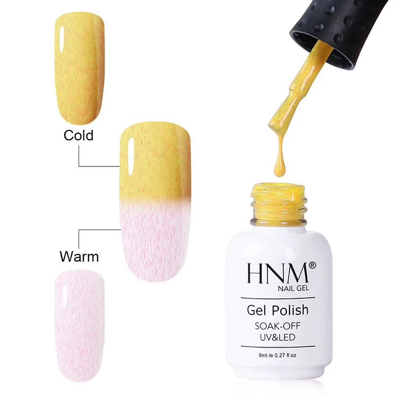 HNM из лисьего меха эффект 8 мл Полупостоянный лаковый Эмаль светодиодный светильник лак для ногтей меняющий цвет под воздействием тепла живопись гель лак праймер - Цвет: 9101