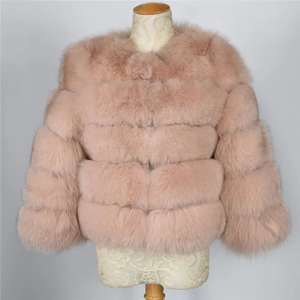 orange pink Женская зимняя модная шуба из натурального меха, шуба из лисьего меха, роскошные женские шубы, короткий стиль, жилеты из натурального Лисьего меха - Цвет: orange pink