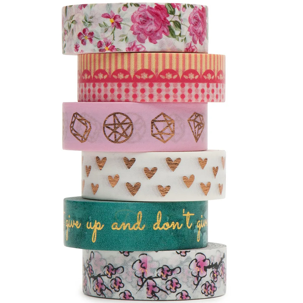 

Washi Masking Tape Set, NEW Premium 10-Meter Long Designs, Collection For Creative DIY Crafts, Planners, Scrapbooking & Gift
