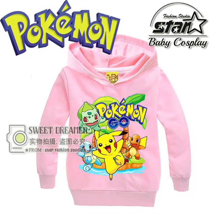 2016 Autumn Pokemon Hoody For font b Kids b font Hoodies Long Sleeve Jacket Children s
