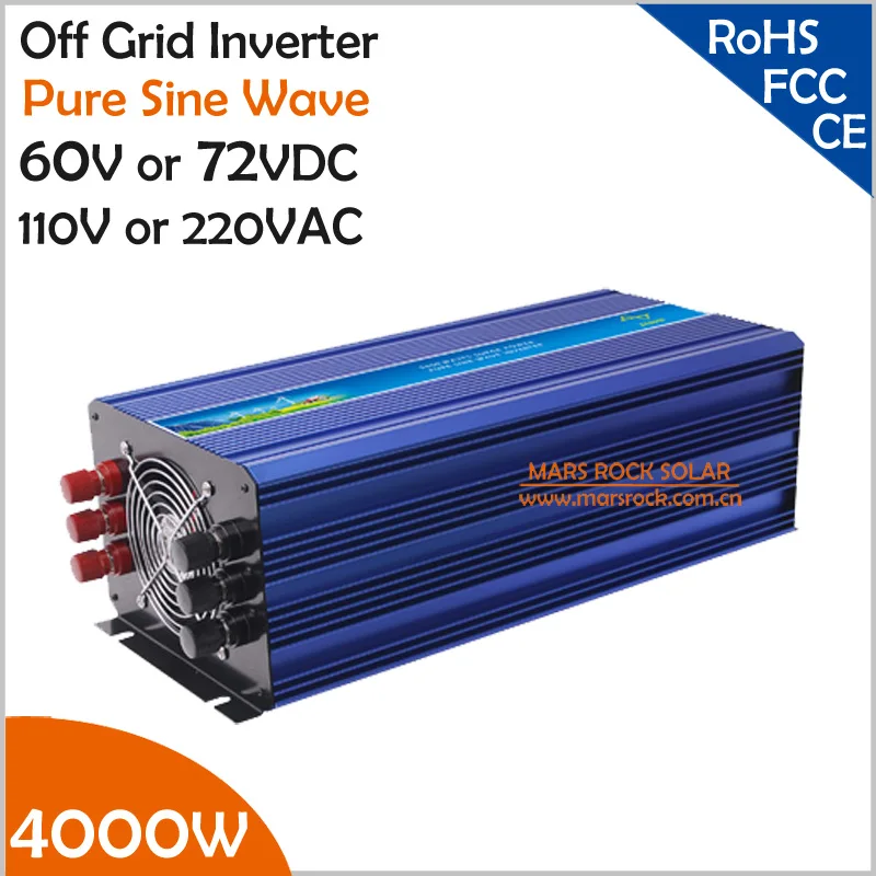 4000 W 60 V/72VDC 110VAC/220VAC решетки чистая Синусоидальная волна инвертор применяется в солнечной или ветровой электросистеме, усилитель 8000 W