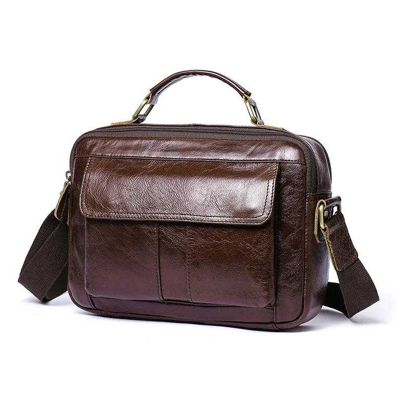 العلامة التجارية حقيبة يد الرجال 100% جلود الأبقار الأصلية حقيبة كتف جودة الرجال حقيبة ساع Crossbody للرجال حقيبة أكياس