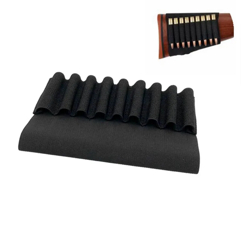 

Tactical Airsoft Rifle molle Pouches 9 Butt Cartridges Stock Shell Holder Elastic Fabric Carrier Pouch Hunting Bags Pouches
