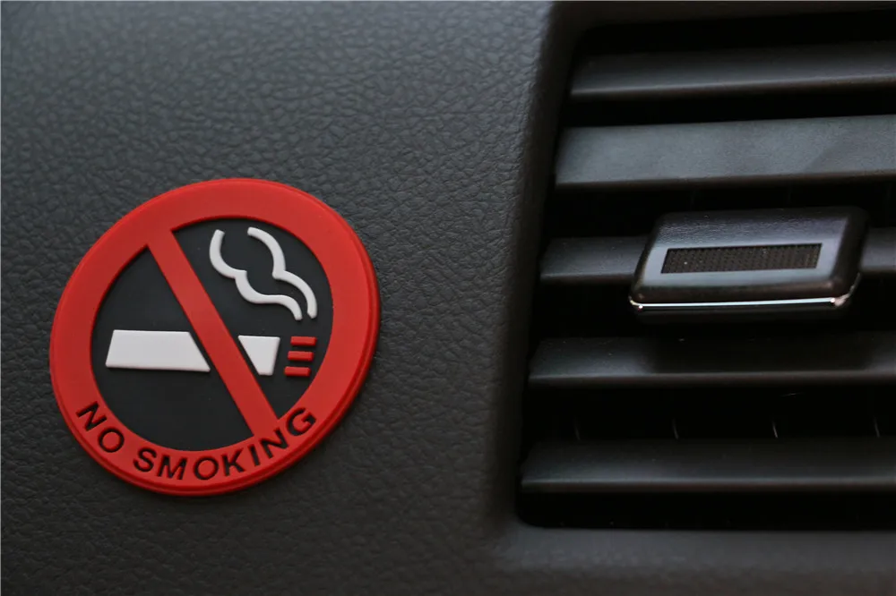10St Klebstoff Kein Rauchen Zeichen Warnung Logo Auto Runde Emblem Aufkleber 5 