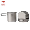 Keith Titanium Pots Pans Bowls With Folding Handle Cook  Camping Hiking Picnic Cookware Utensils ► Photo 3/6