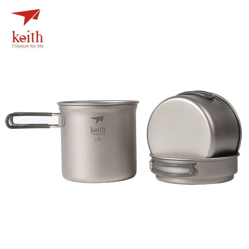 Utensilios de cocina para Picnic, Camping, Camping, mango plegable, ollas de titanio y cuencos