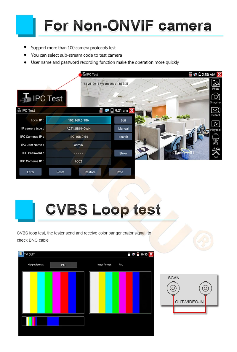 Дюймов 7 дюймов ips сенсорный экран К 4 к TVI CVI AHD SDI все в одном cctv тестер IPC-9800MADHS