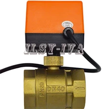 Новое поступление DN40(G1.") латунь моторизованный шаровой клапан, AV24V с подкладкой моторизованный шаровой клапан