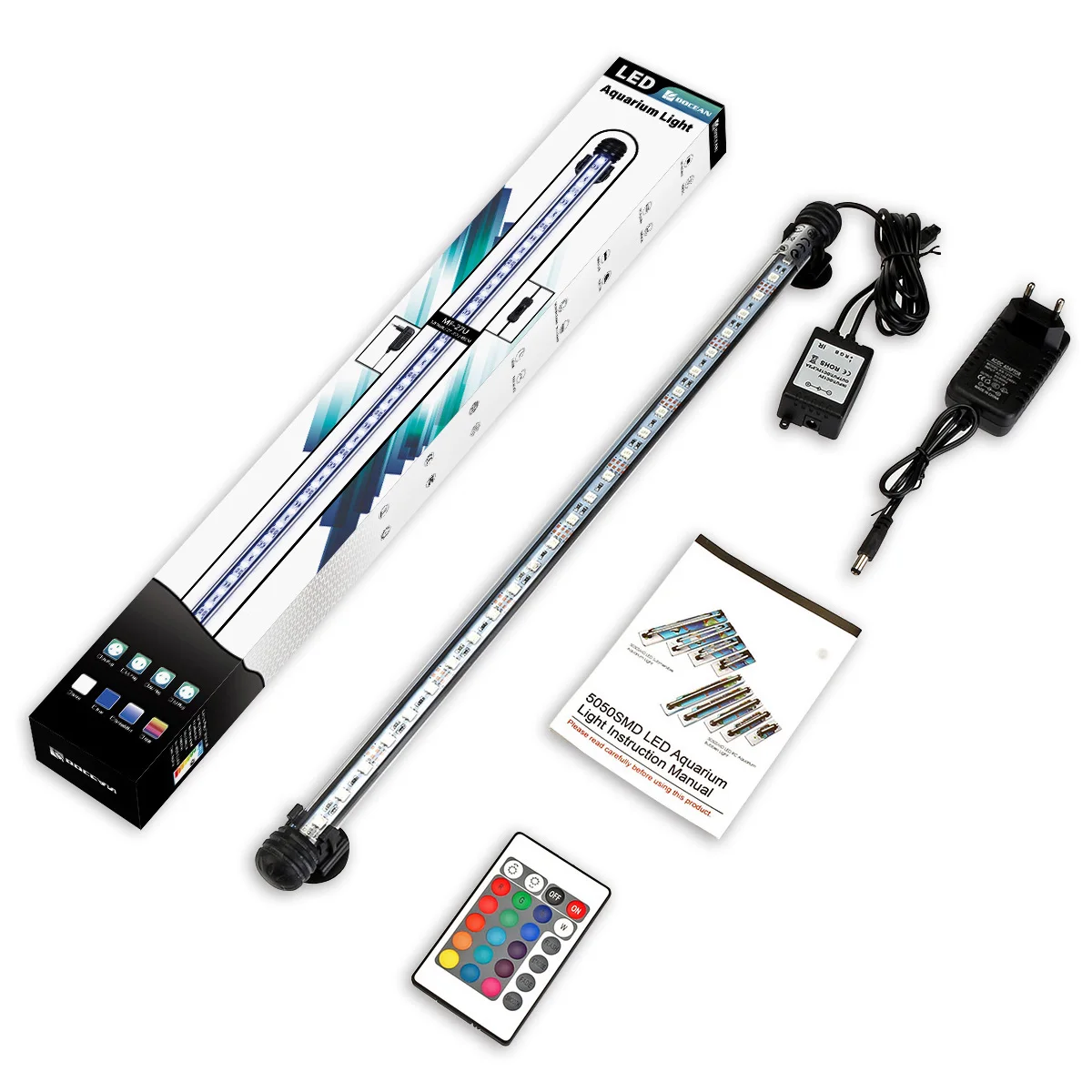 

EU/US/UK/AU Plug RGB 48CM 5.8W Aquarium Light Bar Fish Tank Waterproof 5050 SMD LED Tubes Lamp Submersible Light + Remote