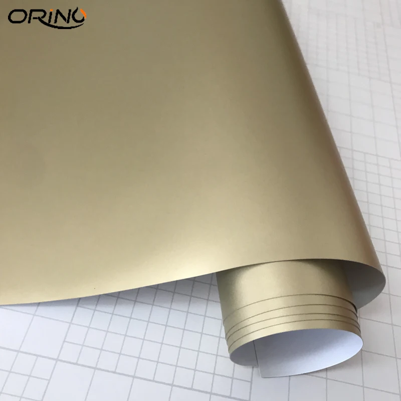 Champagne Gold Metallic Vinyl Film Wrap-2
