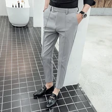 Мужской костюм брюки весна и осень Новые повседневные брюки свободные повседневные штаны для стройных девять брюк деловой джентльмен Мужская одежда