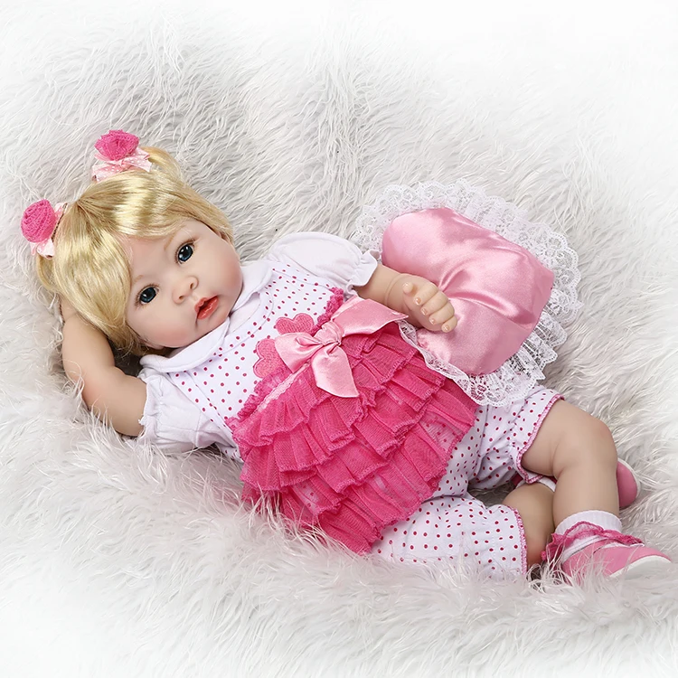 55 cm Silikon Reborn Baby Puppe Spielzeug Simulation Vinyl Prinzessin Puppen High end Mädchen Geburtstagsgeschenk Spielhaus vor dem schlafengehen Spielzeug Online