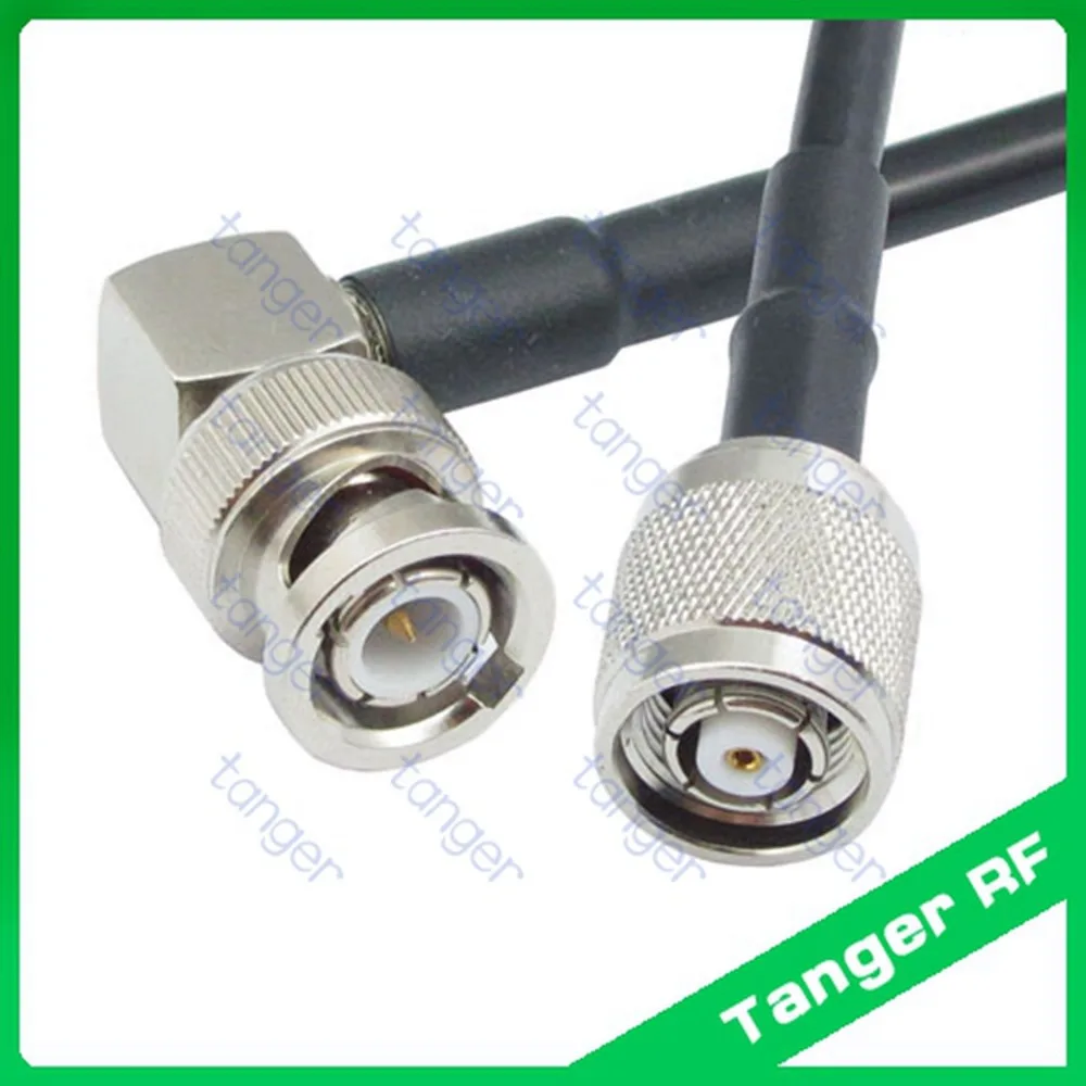 

Hot Selling RP-TNC male connector to BNC male plug right angle RF RG58 Pigtail Jumper Coaxial Cable 40inch 100cm High Quality