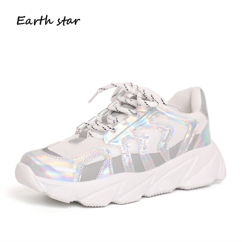 

Casual Shoes Women Chunky Sneakers Platform Spring Brand zapatos de mujer 2019 Spring chaussures femme Ladies White footware
