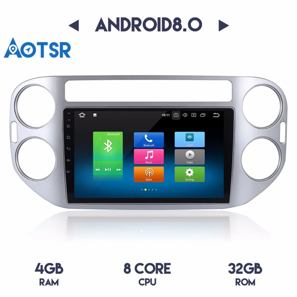 Excellent 9" Android 8.0 7.1 Car GPS Radio Player for Volkswagen VW Tiguan 2010-2015 with Octa Core 4GB+32GB Auto Stereo Multimedia wifi 2