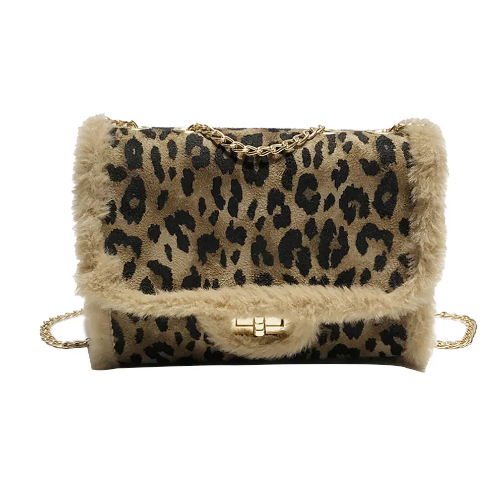 

Women Leopard Small Bag Wild fur Bag Shoulder Bag Messenger Bag#30