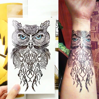 

SHNAPIGN Wise Owl Temporary Tattoo Body Art Flash Tattoo Stickers 12*20cm Waterproof Fake Tatoo Car Styling Wall Sticker