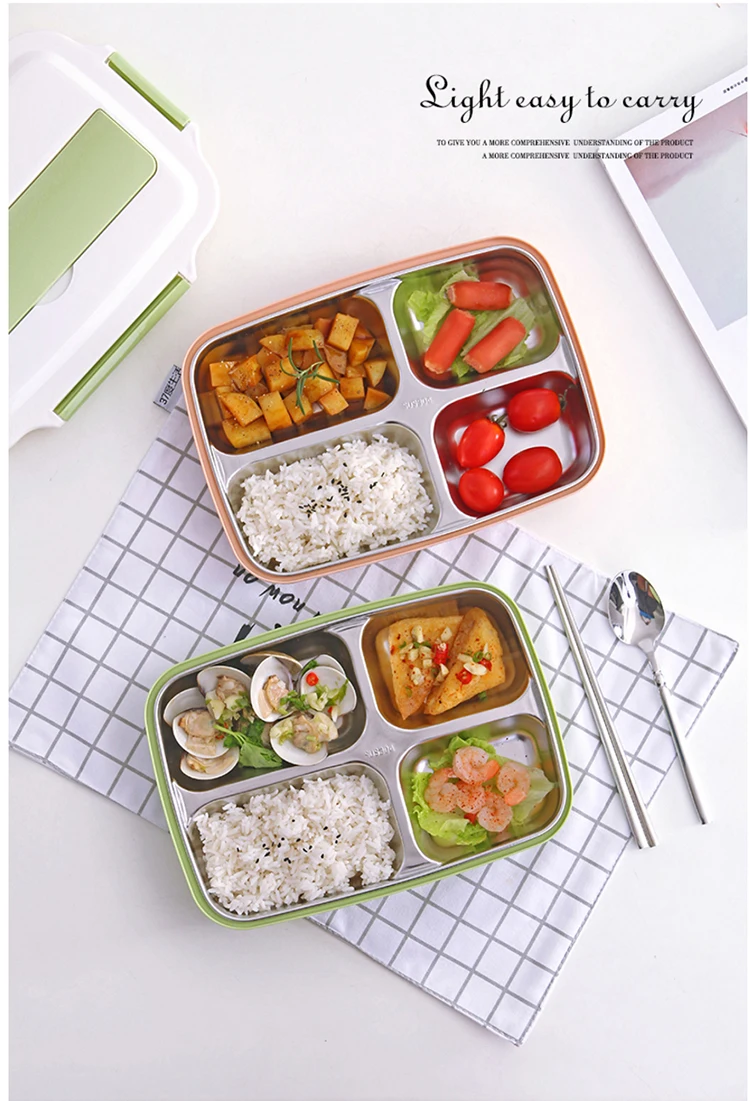 Коробка для ланча бэнто японская с отделениями микроволновая коробка для детей школьный контейнер для еды школьный офис 304 нержавеющая