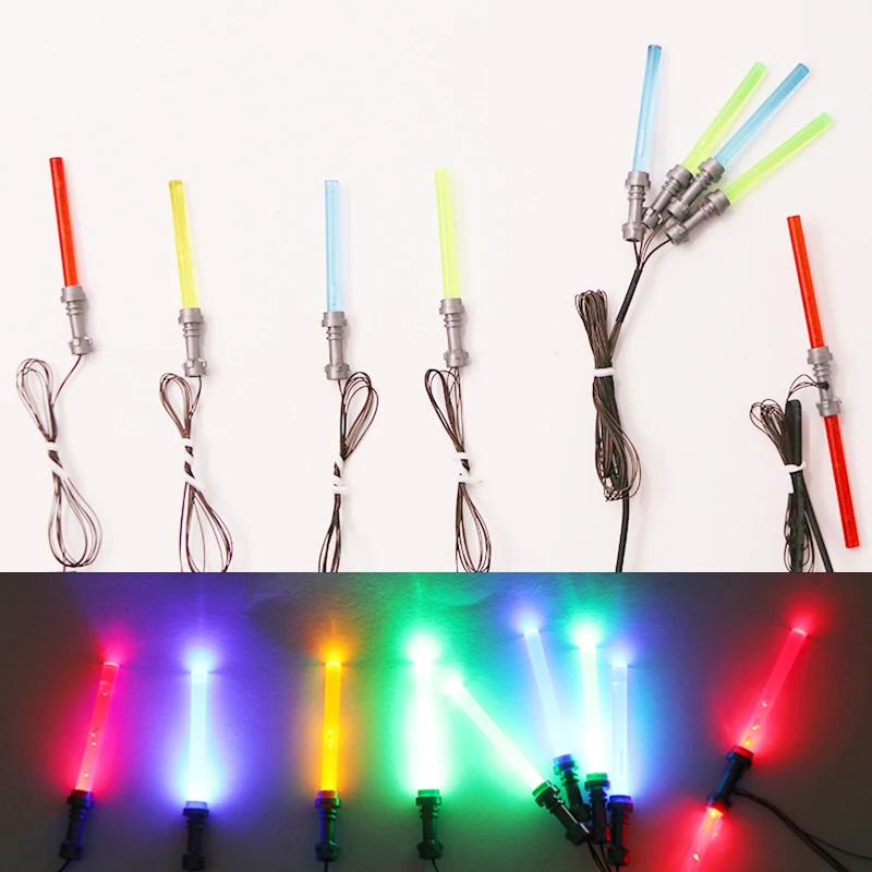 LED light Star Wars lightsaber for lego figure Toys For lego pin The Force Awakens Nano DIY Toys For Children Light Up Set      (8)