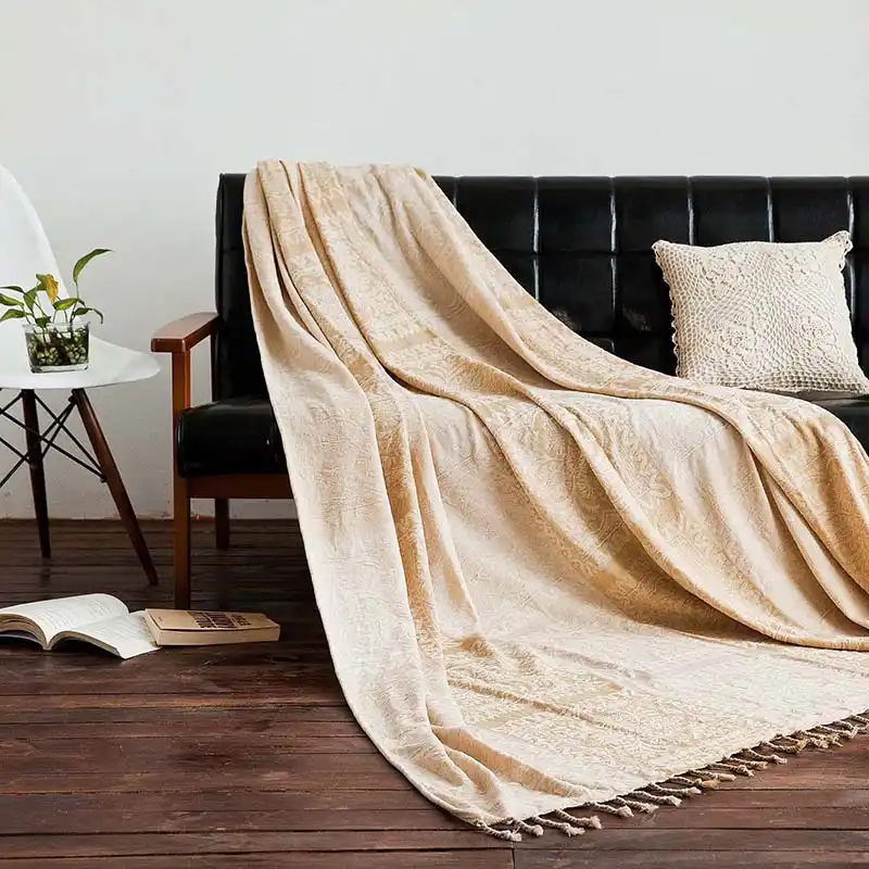 cobijas de sofa decorativas de punto de algodon bohemio manta de hilo para camas toalla suave a cuadros tapiz de decoracion vintage para el hogar