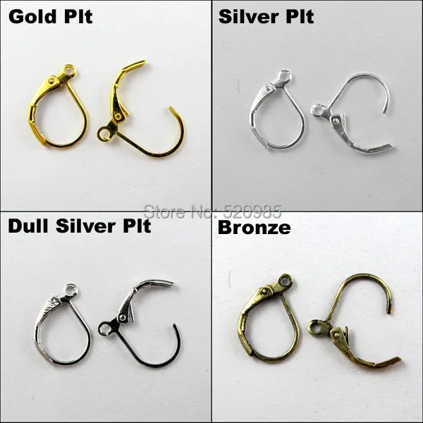 60Pc Semicircle French Earring Hook DIY Gold,Silver,Bronze etc.Wholesale R343-4(60pcs,$3.59)