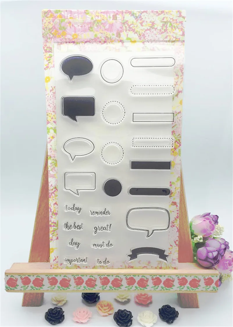 

Scrapbook DIY photo cards "message frame" silicone stamps transparent stamp for christmas gift paper card LL-150