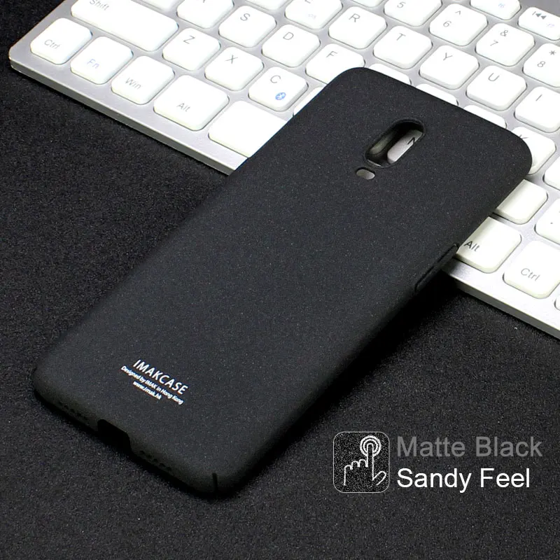 IMAK Back Cover for OnePlus 6T Coque Matte Surface Shell Ring Grip Stent PC Phone Case + Screen Film Cases |