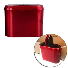 Автомобильная корзина для мусора мини авто автомобиль мусорная пыль с двойной крышкой держатель мешка для мусора KB026