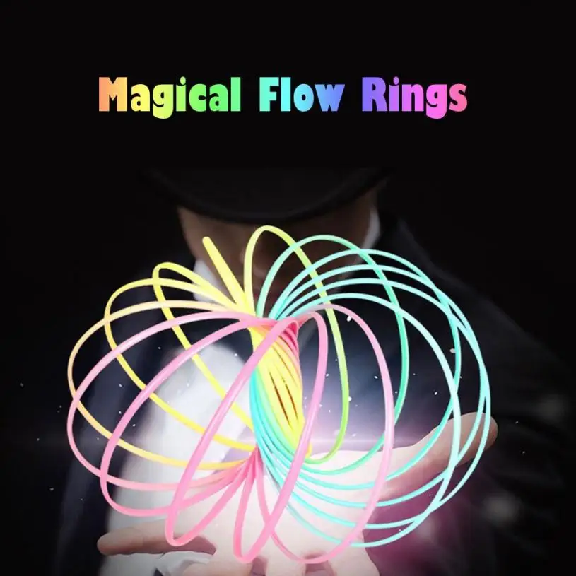 

Colorful Flowtoy Amazing Flow Rings Kinetic Spring Toy Magic wristband Bracelet Sensory Interactive Cool Toys For Kids Adults