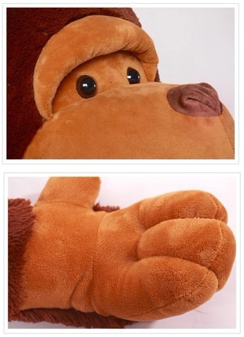 Dorimytrader Cute Animal Gorilla Plush Toy Doll Giant Long-armed Monkey Hug Monkey Dolls Pillow for Child Toys Boyfriend Birthday Gift 43inch 110cm DY50523 (6)
