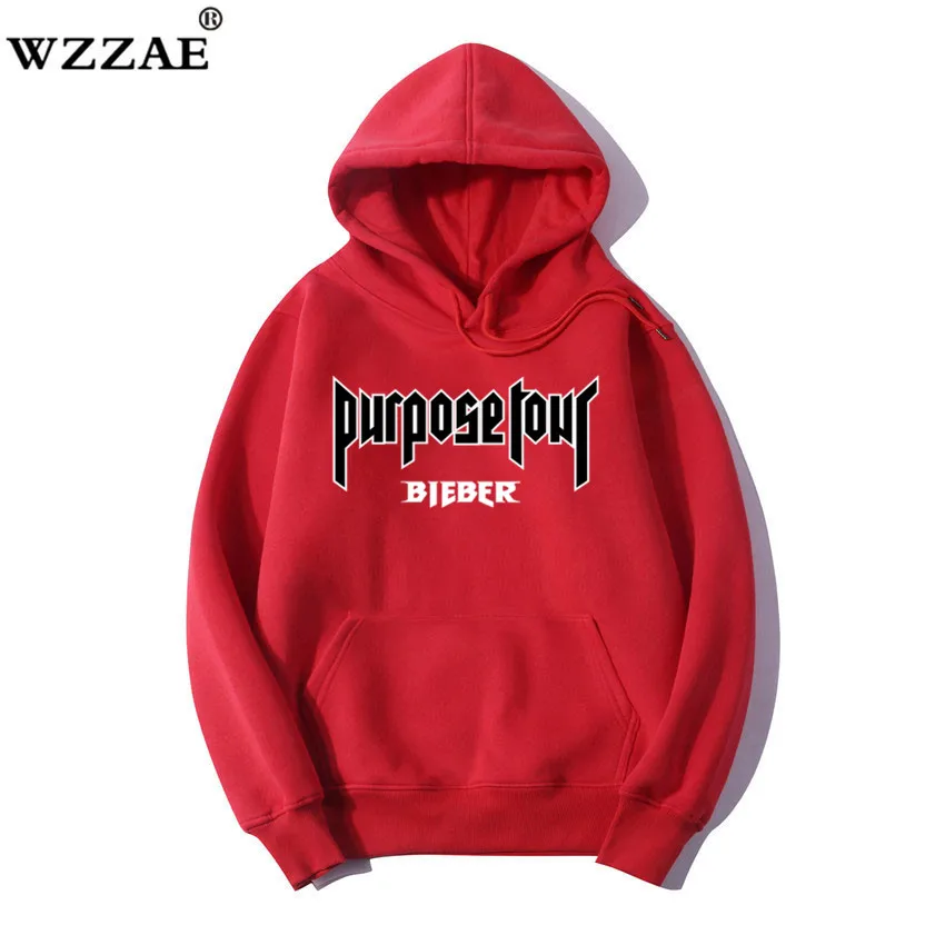 New Hoodies Men Tour Letter Print Hood Design Pullover Fashion Hip Hop Justin Bieber Streetwear Casual Hoodie 2018 Brand Tops