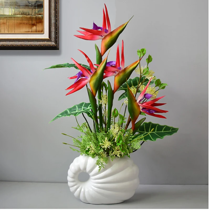 Artificial Flower Bird Of Paradise Fake Plant Silk Strelitzia Living Room Decors