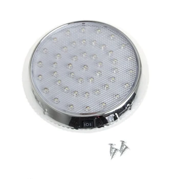 

46LED Chrome Housing Car Interior Dome Light White Reading Lamp for 12V Auto Van Vehicle Truck