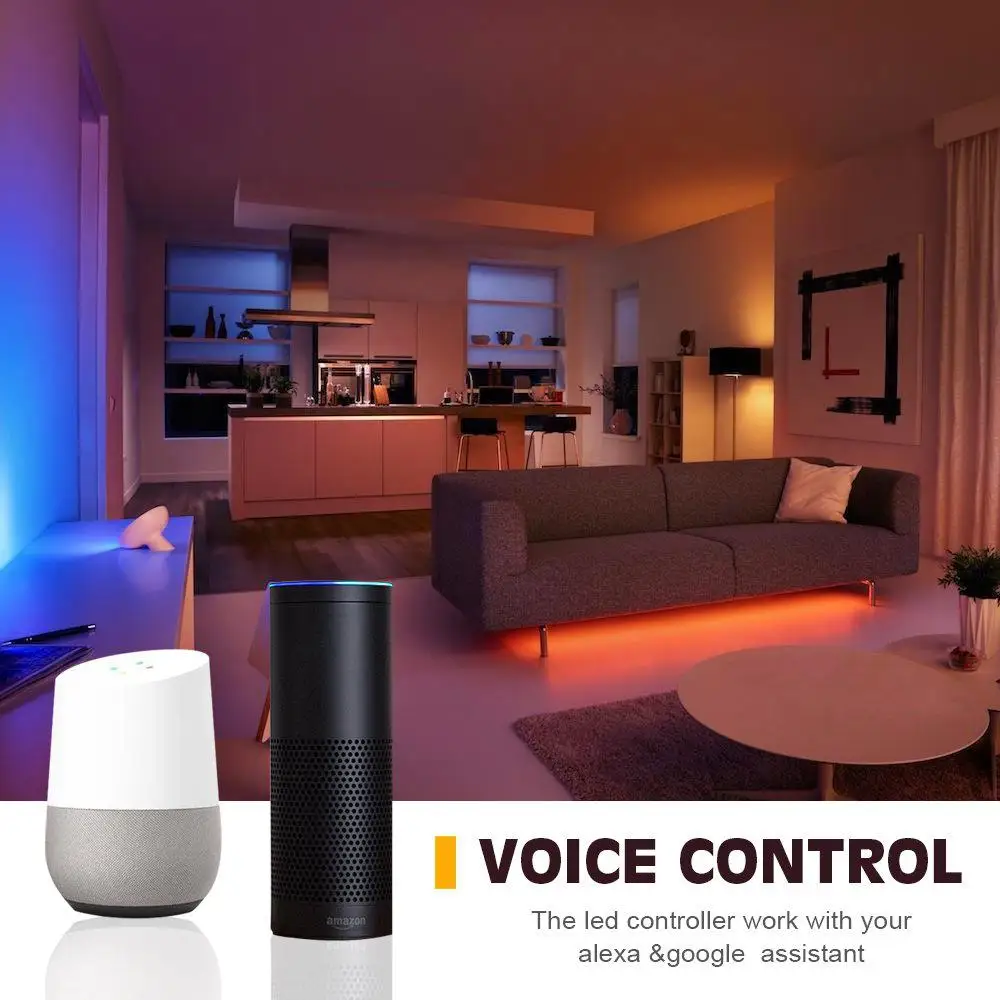 Мини wifi RGB/RGBW контроллер полосы музыкальный контроллер Amazon Alexa Google Home телефон wifi контроллер для полосы света