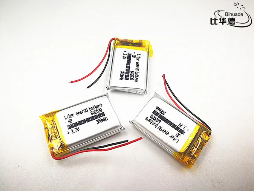 602030 3,7 v 300 mAh литий-ионная литий-полимерная аккумуляторная батарея для bluetooth-динамика тахографа автомобильная камера
