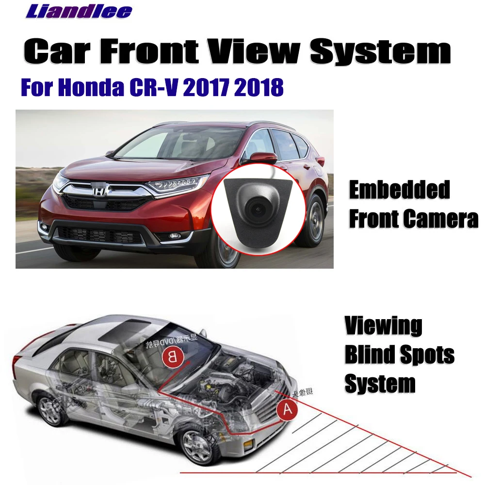 Liandlee Автомобильная камера переднего вида для Honda CRV CR-V логотип встроенный 4," ЖК-монитор экран переключатель прикуривателя