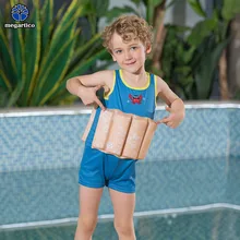 Megartico 子供ライフジャケットかわいいカニ印刷フロートスーツ幼児浮力水泳スーツノースリーブワンピース水着と泡(China)