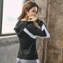 Женские куртки для бега с длинным рукавом и капюшоном, рубашки для йоги, спортивная верхняя одежда, пальто на молнии, толстовки для спортзала, фитнеса, топы, женская спортивная одежда