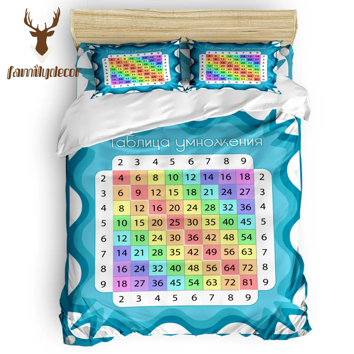 Family Decor Color Digital Multiplication Table 4 Pcs Comforter