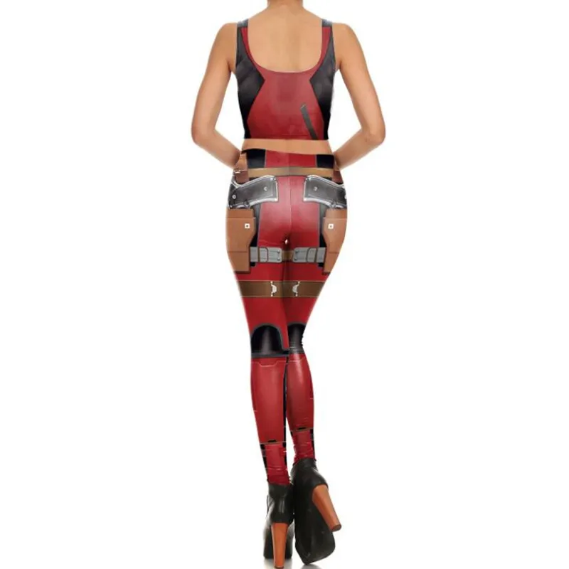 

Deadpool Bodysuit Suit Cosplay Costume Halloween For Woman Bra Top Jumpsuits