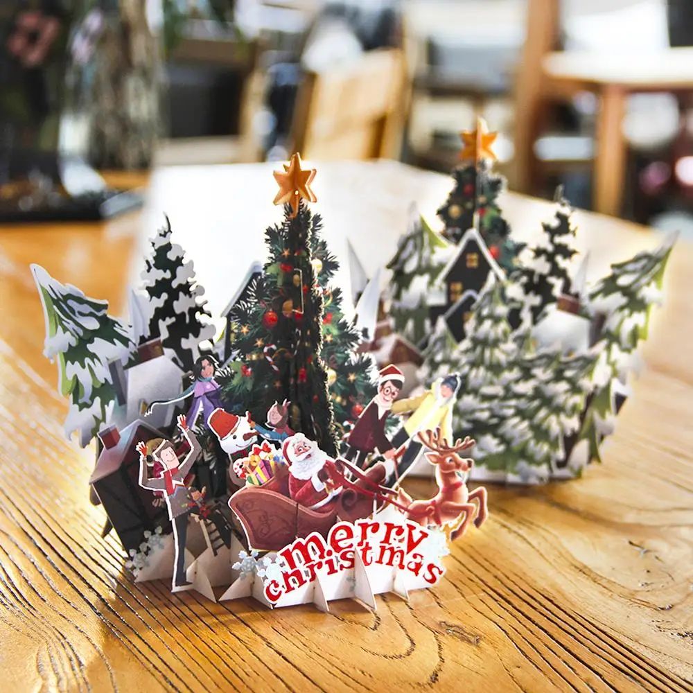 Бумага Spiritz рождественские поздравительные открытки 3D лазерная резка X'mas Pop Up