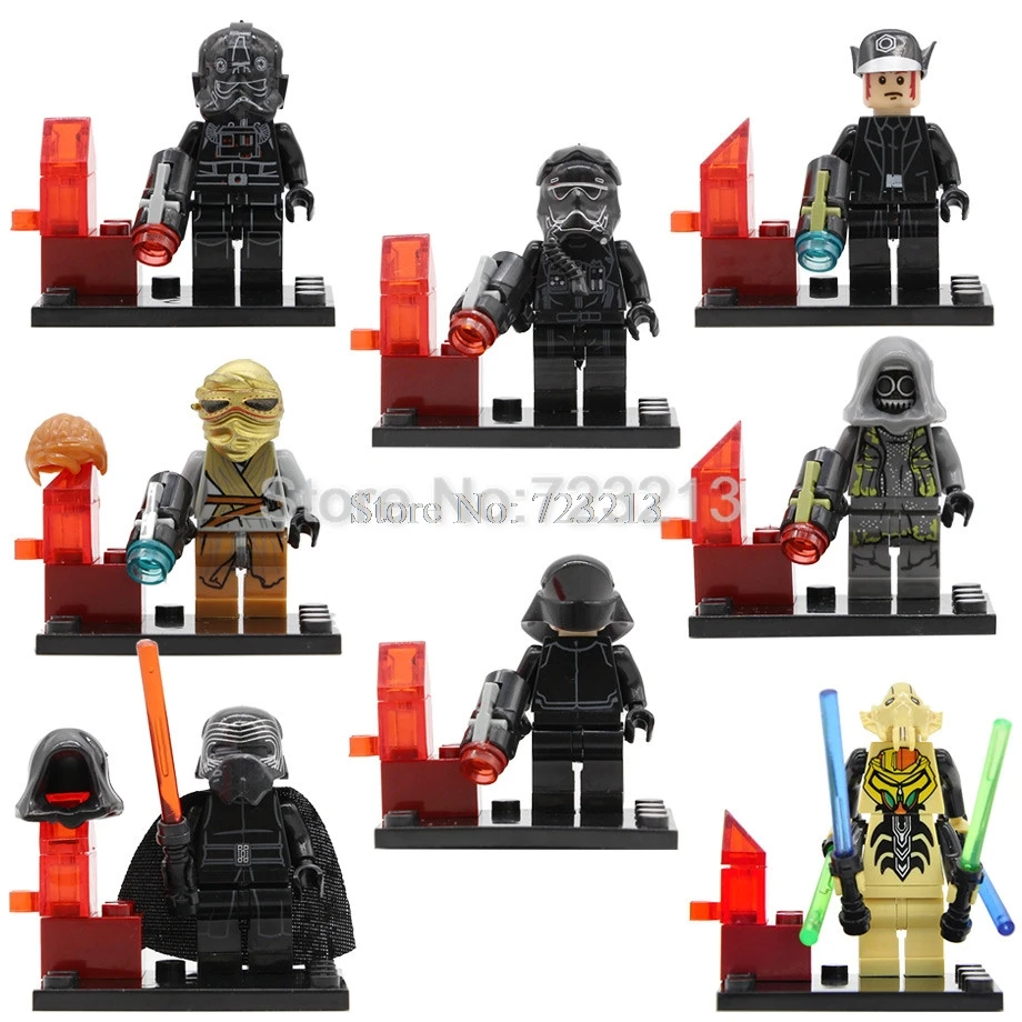 

Single Starwars General Grievous Figure Rey Kylo Ren Storm Mob Soldiers TIE Fighter Pilot Ship Crew Building Blocks Toys