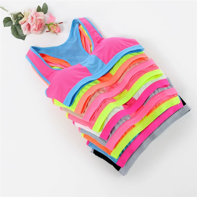 Push Up Sports Bras for Fitness Yoga Running Padded Tank Top Athletic Vest Underwear Shockproof Strappy Bra Top #FS#4JU20 (16)