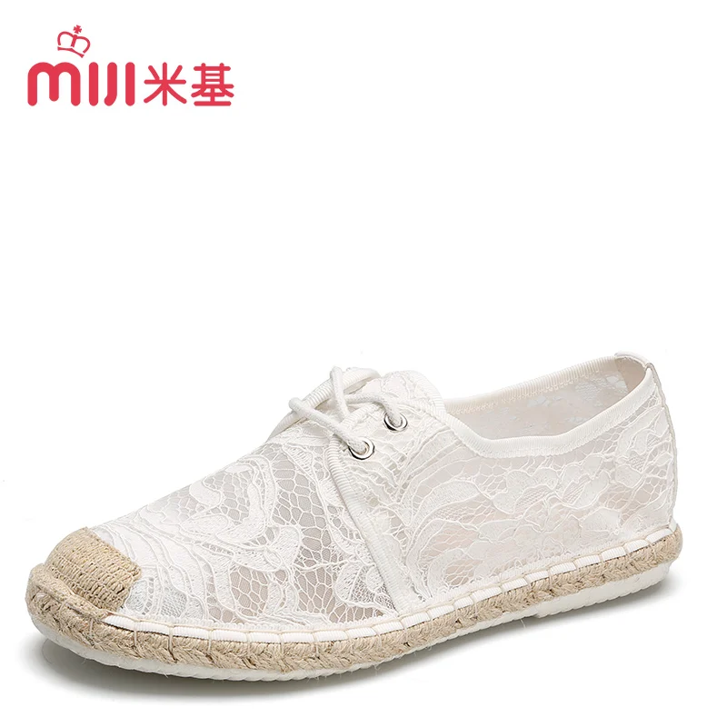 

MiJi Women's Espadrilles Flat Sandals Slip on Loafers Gauze Breathable  Casual Shoes 2016 New Summer Fashion MX-99