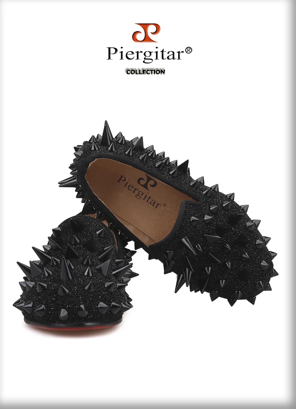 Piergitar/Новинка года; стильные туфли для родителей; мужские лоферы; дизайнерские Детские лоферы с шипами; детские тапочки ручной работы для вечеринки и свадьбы