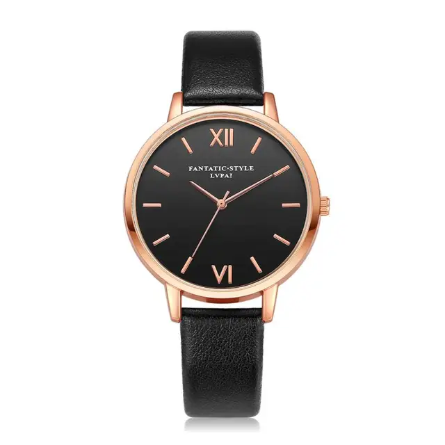 New Popular Leather Rose Gold Women Bracelet Watches Luxury Round Fashion Wristw New Popular Leather Rose Gold Women Bracelet Watches Luxury Round Fashion Wristw
