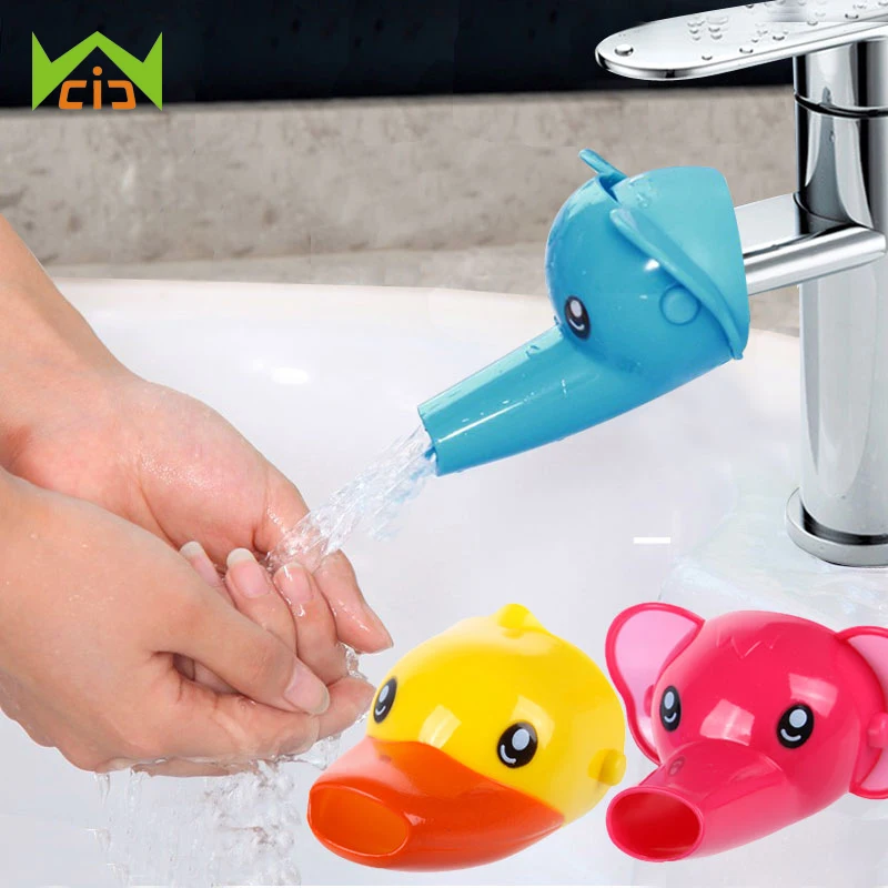 

WCIC Silicone Cute Animal Sink Tap Toddler Extender Wash for Kids Children Hand Washing Bathroom Kitchen Water Faucet Extension